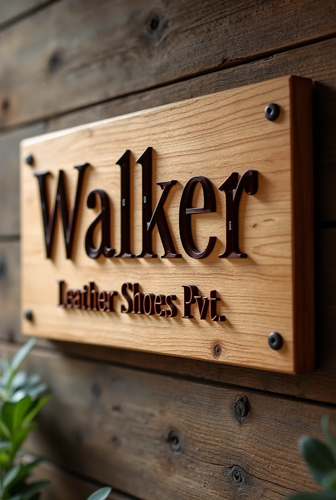 Wooden lacer cut bord compny name is Walker Leather shoes pvt i need company name in to wooden part this is not food company this is leather shoes company text will be show be better
