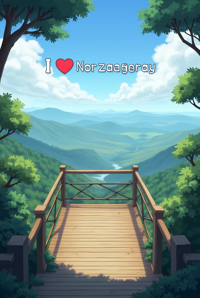 can you make simple viewdeck and has "I ❤️ Norzagaray" type view near of it.