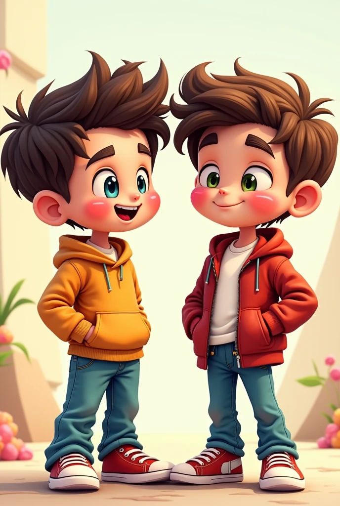 Two boys cool cartoon version