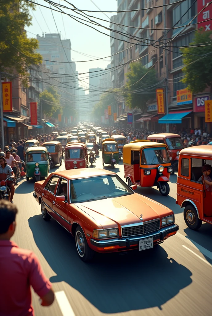 Car in india road