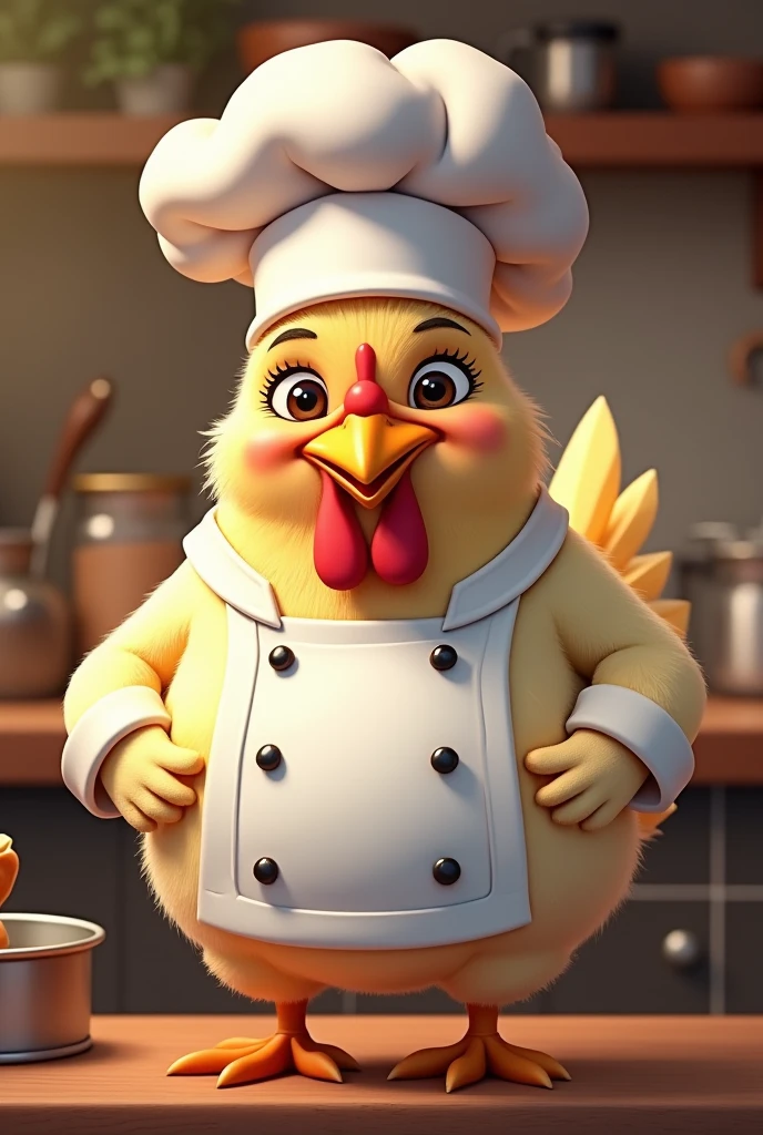 Chicken in chef dress