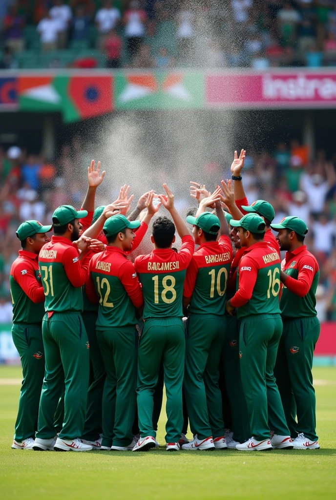 Bangladesh cricket team celebrating  world cup