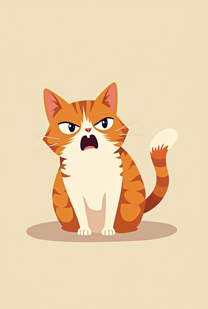 Flat vector illustration of a cat with anxiety 