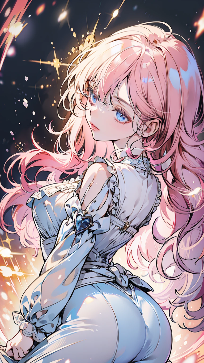 (Highest quality, masterpiece, Very detailed, Very detailed, Exquisite, 16K,Full HD), Photo above the bust,The princess is looking at me with a gentle expression...,(Sexy look,Big Breasts,Long eyelashes,Beautiful and cute eyes,White skin,slim,pale pink plump lips,Pale pink cheeks,thin and high nose,Small Nose),Diamond Tiara,Diamond Earrings,Diamond Earrings,Diamond Choker),(Pastel ball gown dress:1.1,Bejeweled dresses, Race, Ruffles and ribbons),(smile:1.2), (Fantasy, Romantic atmosphere),