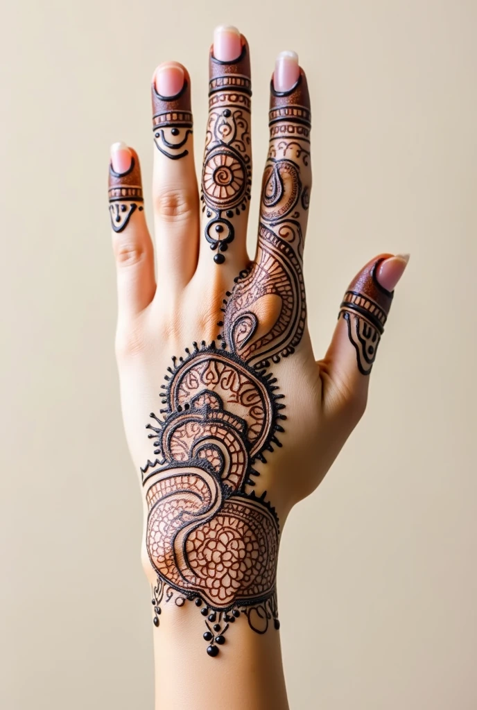 generate more Gol Tikki mehndi design on hand