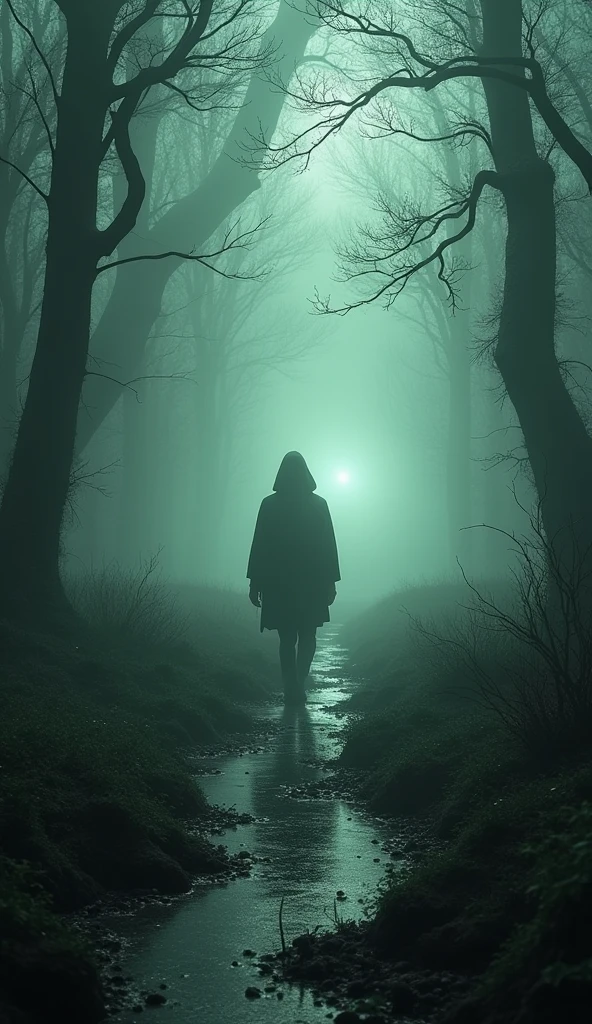 As you follow the light, the swamp will grow darker, the mist thicker, until you can barely see the ground beneath your feet