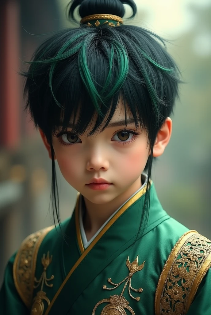 Boy of , with black hair and green bangs. Cao Cao, Seriously, role model,