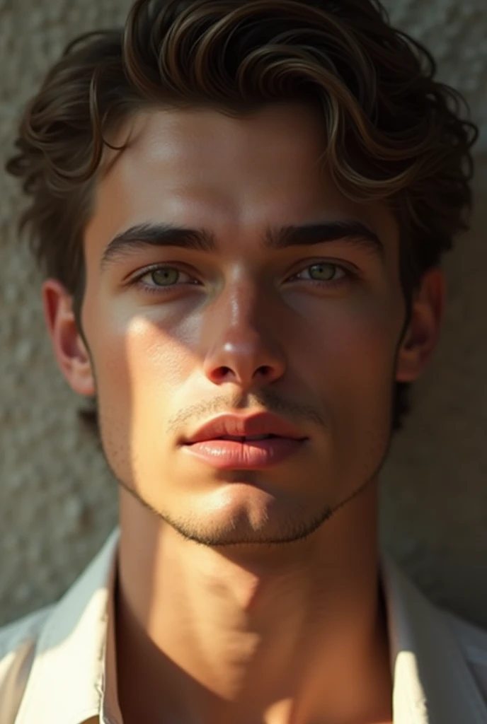 a beautiful, charming, attractive face, catching eyesights, handsome young energetic man