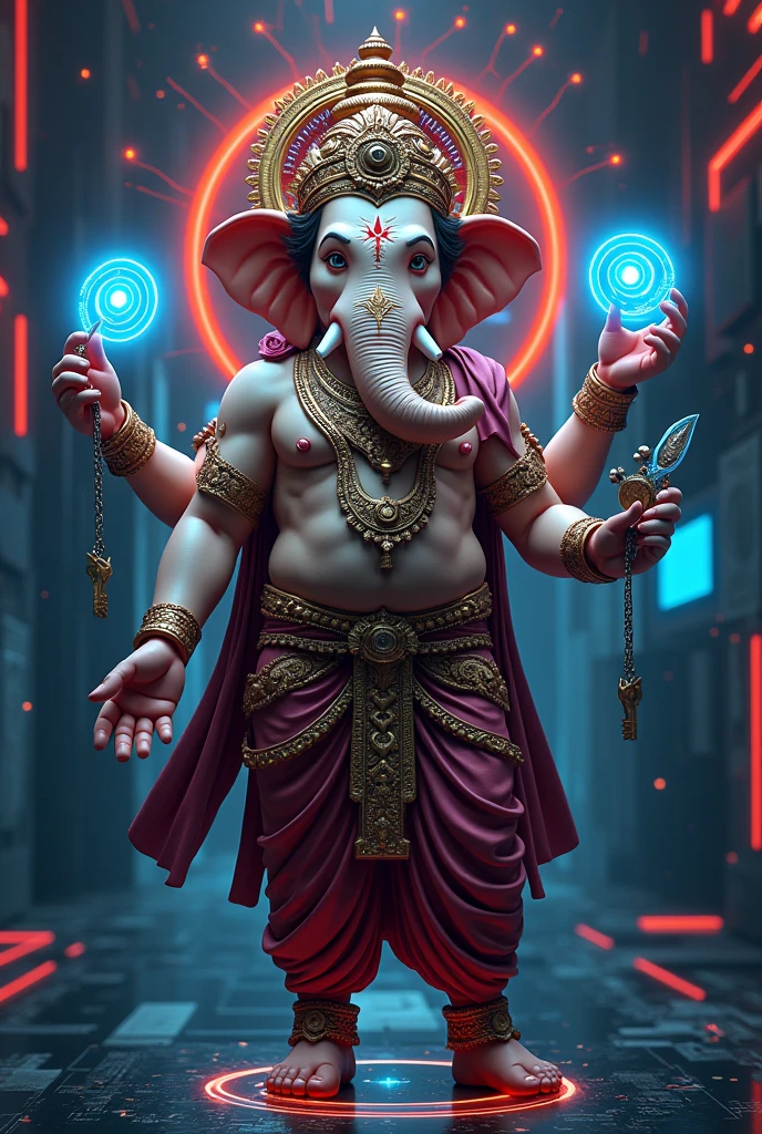 lord ganesh with cyber security tools