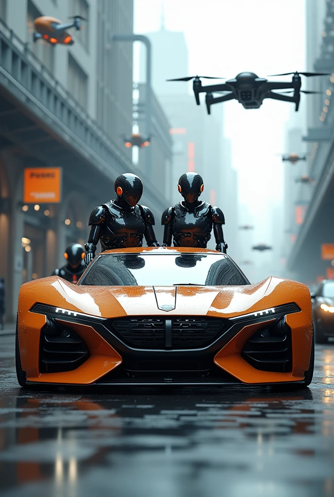 Car with robots
