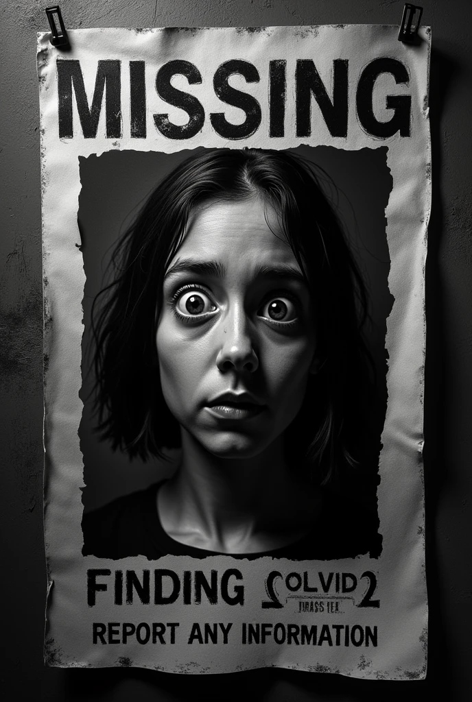 Missing Persons Poster Horror Black and White scared Flyer looking for