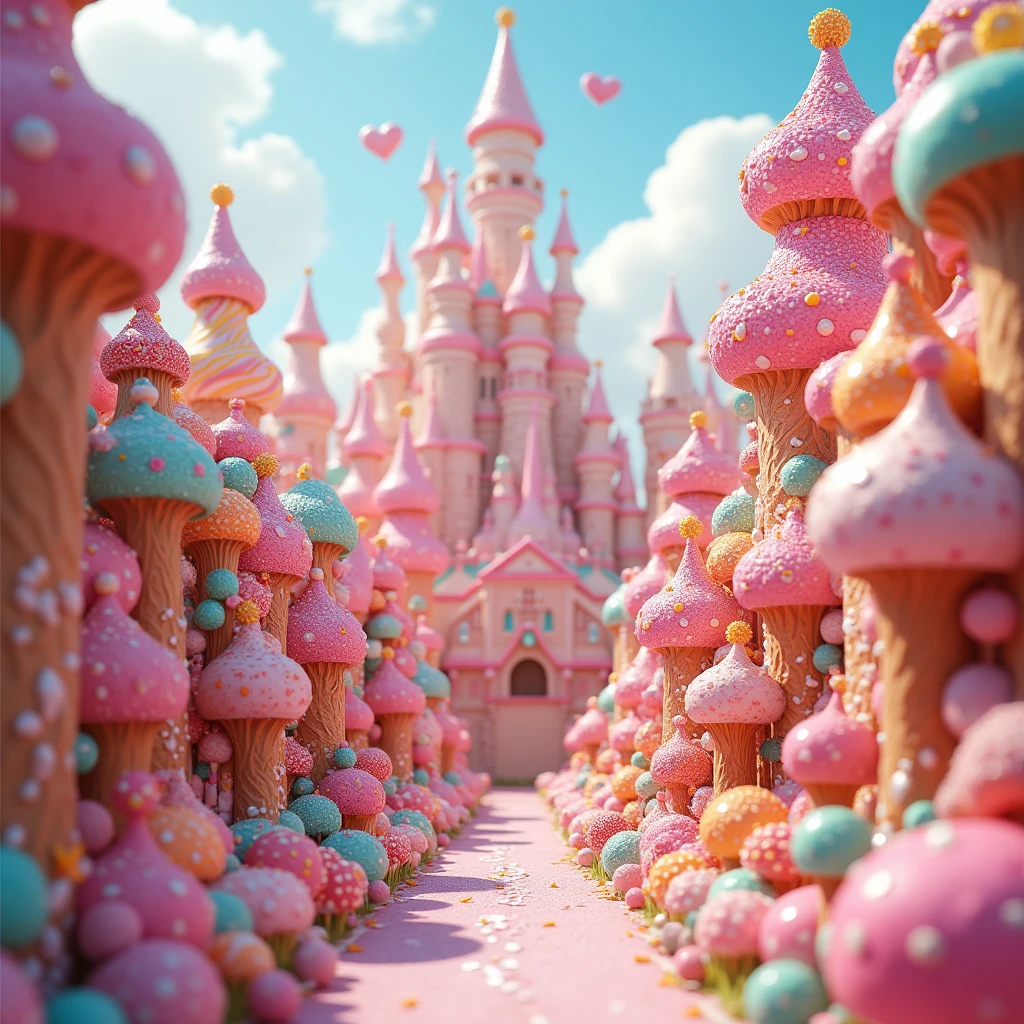 general shot: 1.5, ((ciudad de pasteles sweets y edificios de sweets: 1.7)), (( sweets, tree shaped lollipops, only in the form of a donut, beautiful candy colors: 1.6)), ultrarealistic, photorealist CG K : 1.4, skin texture: 1.4, masterpiece: 1.4, ((hyper detailed, epic, beautiful, creative and imaginative image: 1.6)), 32K.