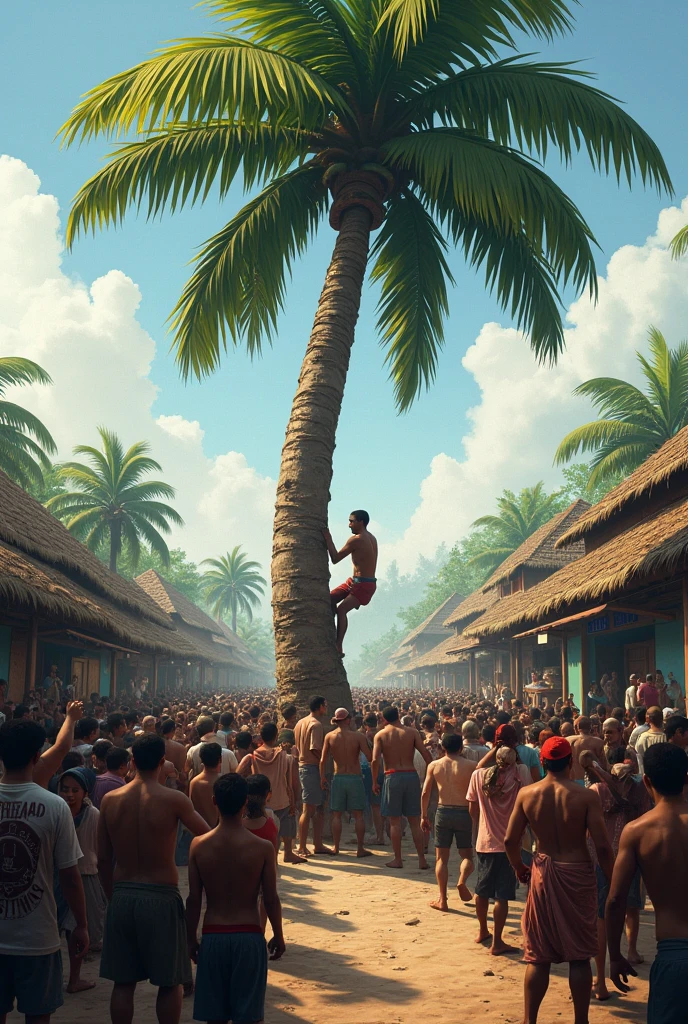 Everyone in the village came to the palm tree to save that person