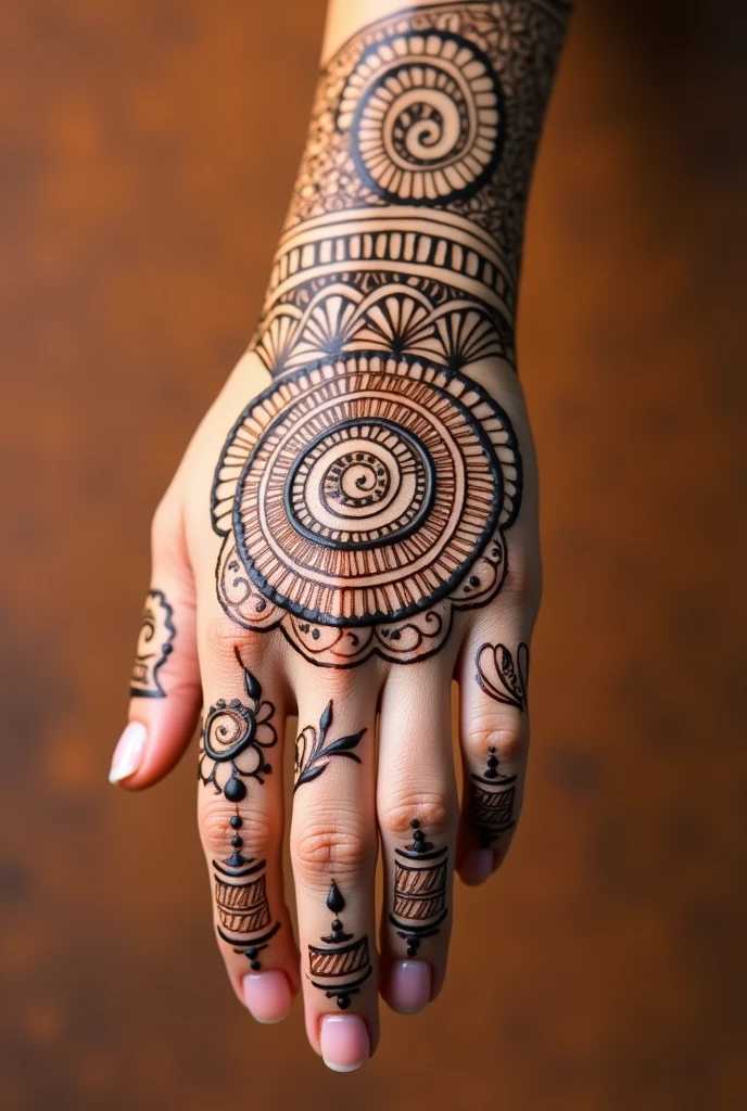 generate Rajasthani mehndi design on hand