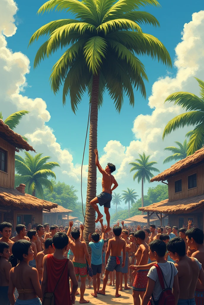 Everyone in the village came to the palm tree to save that person