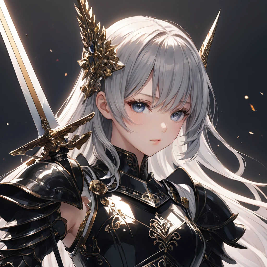 One girl,alone,anime,whole body,Classy girl,Armored,Holding a sword,anger,(embedded:Unaesthetic XLv13.Safety Tensor:1.2),(embedded:Negative XL_is.Safety Tensor:0.8),(masterpiece,Highest quality,Ultra_detailed,High resolution,Absurd:1),(masterpiece, Highest quality, Highest quality, beautifully、aesthetic),Ultra-detailed,Very delicate and beautiful,beautiful detailed face,澄んis顔,Best illustrations,extremely detailed eyes and face,wonderful,detailed and intricate,Best image quality, beautifully繊細な背景,beautiful detailed, Black armor