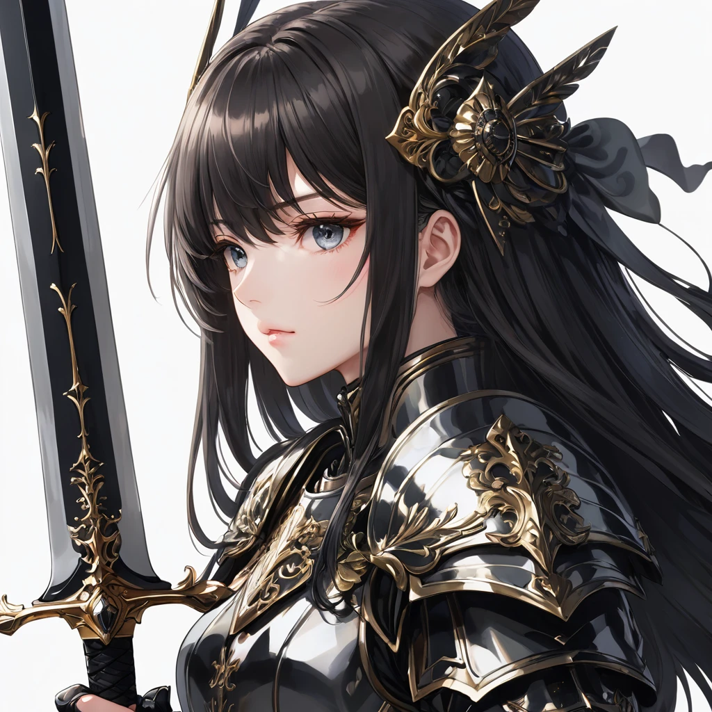 One girl,alone,anime,whole body,Classy girl,Armored,Holding a sword,anger,(embedded:Unaesthetic XLv13.Safety Tensor:1.2),(embedded:Negative XL_is.Safety Tensor:0.8),(masterpiece,Highest quality,Ultra_detailed,High resolution,Absurd:1),(masterpiece, Highest quality, Highest quality, beautifully、aesthetic),Ultra-detailed,Very delicate and beautiful,beautiful detailed face,澄んis顔,Best illustrations,extremely detailed eyes and face,wonderful,detailed and intricate,Best image quality, beautifully繊細な背景,beautiful detailed, Black armor
