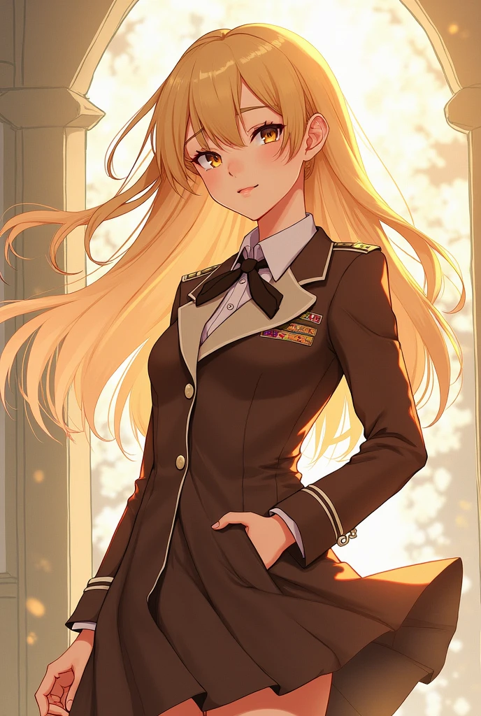 Illustrator Shigure Ui　Blonde　Brown uniform