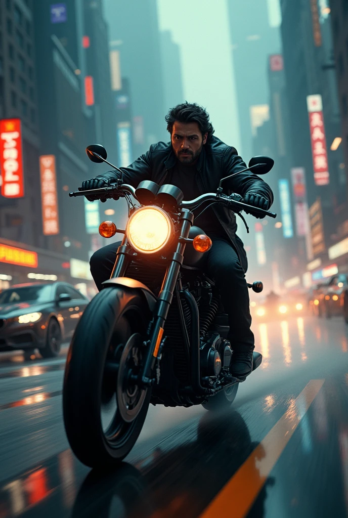The image is dominated by a dark, gritty color palette, suggesting a thriller or action genre.
* There's a prominent vehicle, possibly a motorcycle, speeding through a cityscape. This could hint at chase scenes or a fast-paced plot.
* The cityscape backdrop, with its blurred lights, evokes a sense of urban chaos or danger.
Overall Impression:
The image, combined with the text, creates an atmosphere of suspense and intrigue. It suggests a film set in Bangkok, exploring the darker side of the c