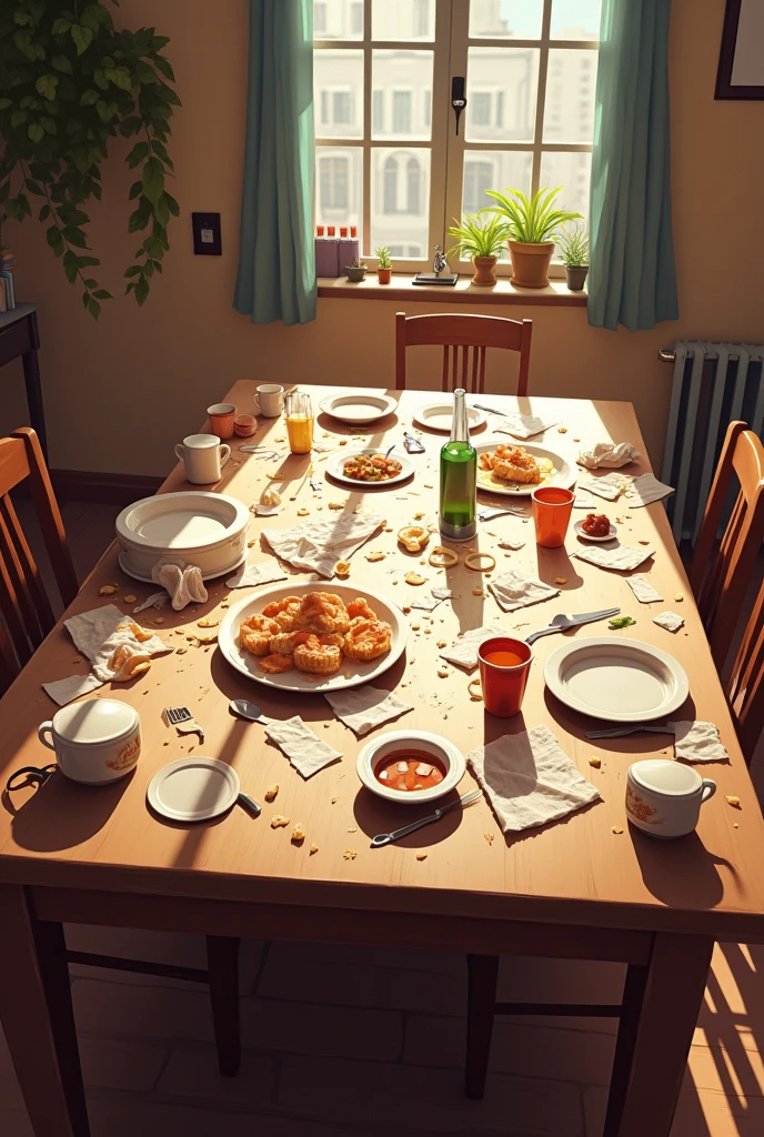 Dirty dining table
