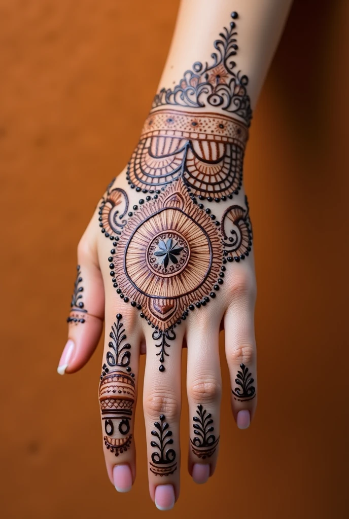 generate Rajasthani mehndi design on hand