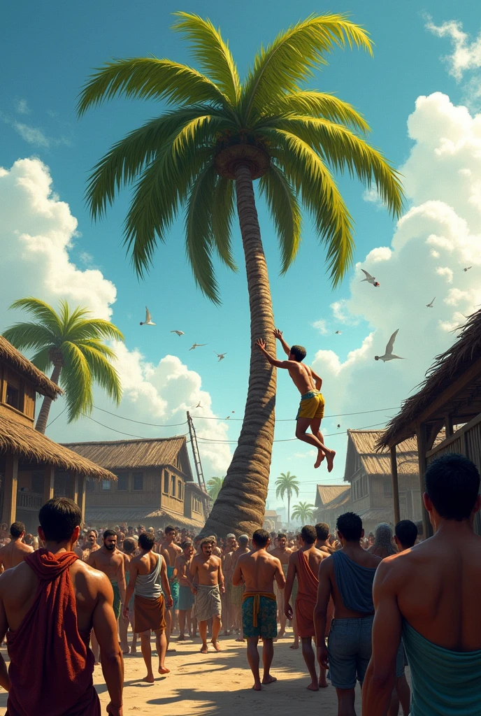 Everyone in the village came to the palm tree to save that person