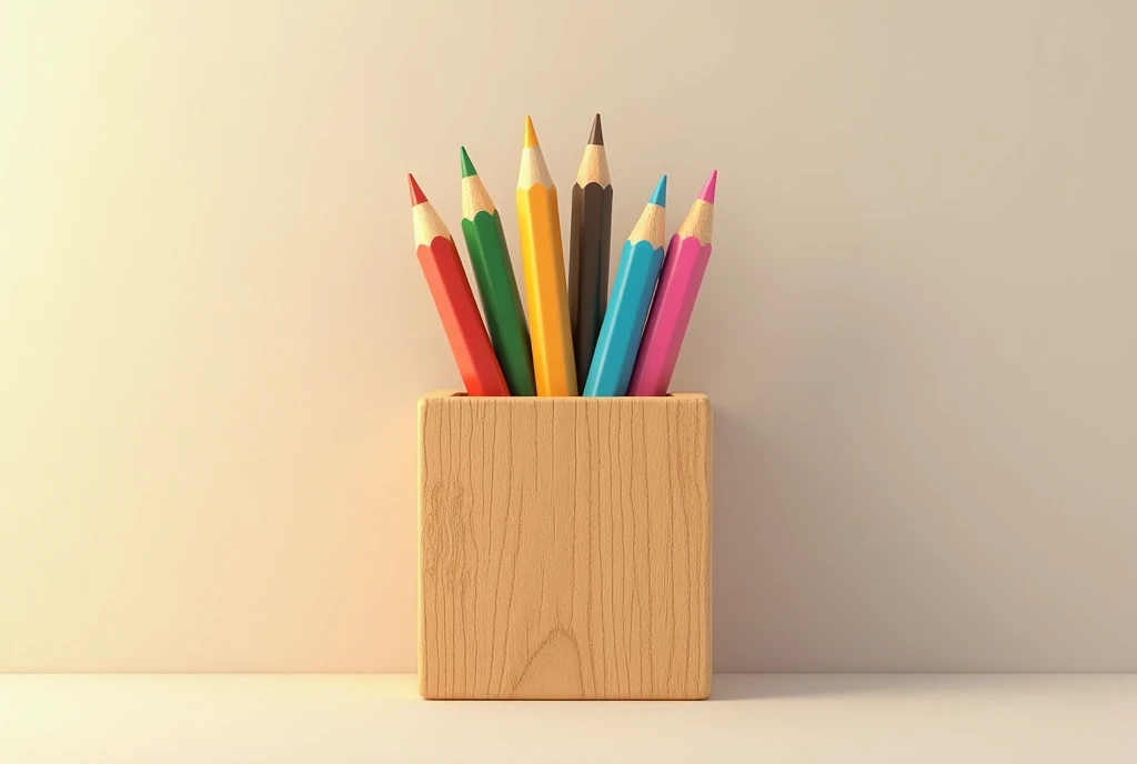 box with 5 colored pencils