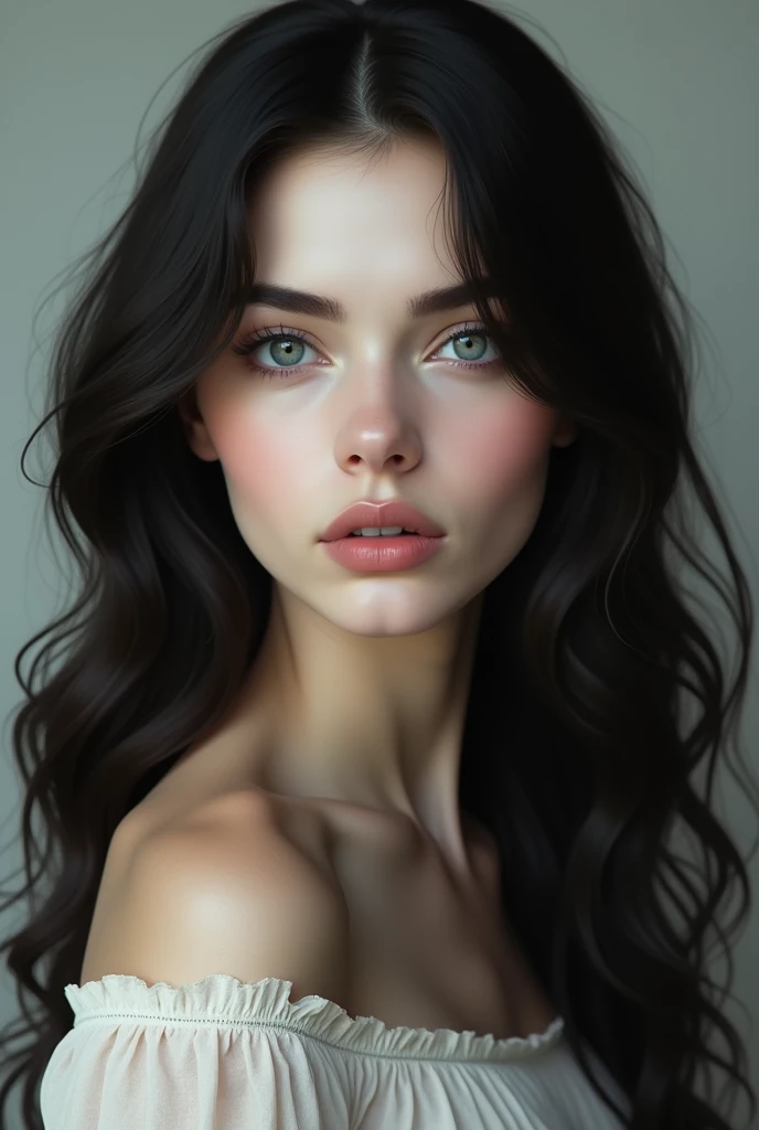 (((Masterpiece))), (((side profile looking at camera))), diffused light, dynamic shadows, sharp focus, realistic, detailed, highres, absurdres, white background, no bra, photorealistic, lifelike, steamy, sweaty, mascara, blushing, sleeveless, youthful appearance, moaning, lip gloss, armpit, head tilt, head facing viewer, (((looking at viewer))), (((bare skin))), ((slim)), ((sweet looking)), ((cleavage)), submissive