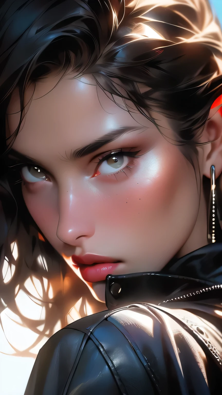 (((Face close-up)))、masterpiece, Beautiful German Girls, Brunette, Residential area, Cleavage, very detailed, Dramatic lighting, digital art trending on Artstation 8k HD high definition detailed realistic, detailed, Skin Texture, hyper detailed, realistic Skin Texture, Armature, Highest quality, 超High resolution, (Realistic:1.4), High resolution, detailed, RAW Photos, sharp, By Lee Jeffries Nikon d850 film stock photos 4 Kodak portra 400 camera f1.6 lens rich colors hyper realistic lifelike texture Dramatic lighting unrealengine trending on artstation cinestill 800, Transparent Bikini, (((Face close-up)))、Face close-up、black eye