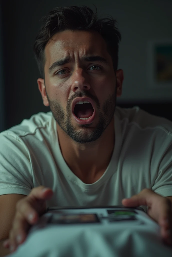 Man discovering he is being cheated on