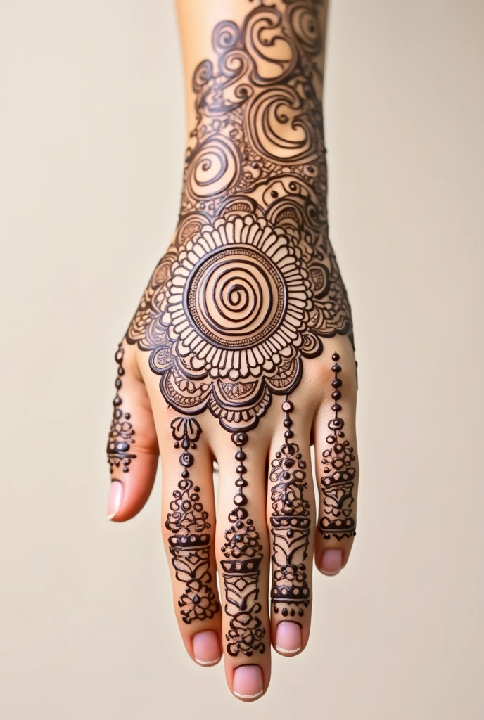 generate more Gol Tikki mehndi design on hand