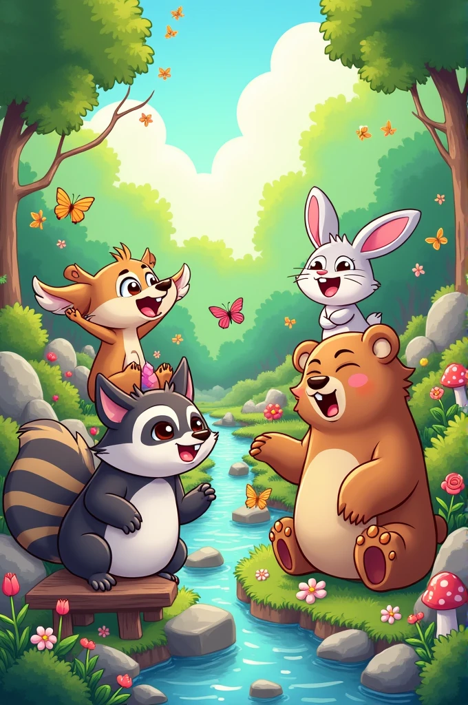 Cartoon on the theme of animals
