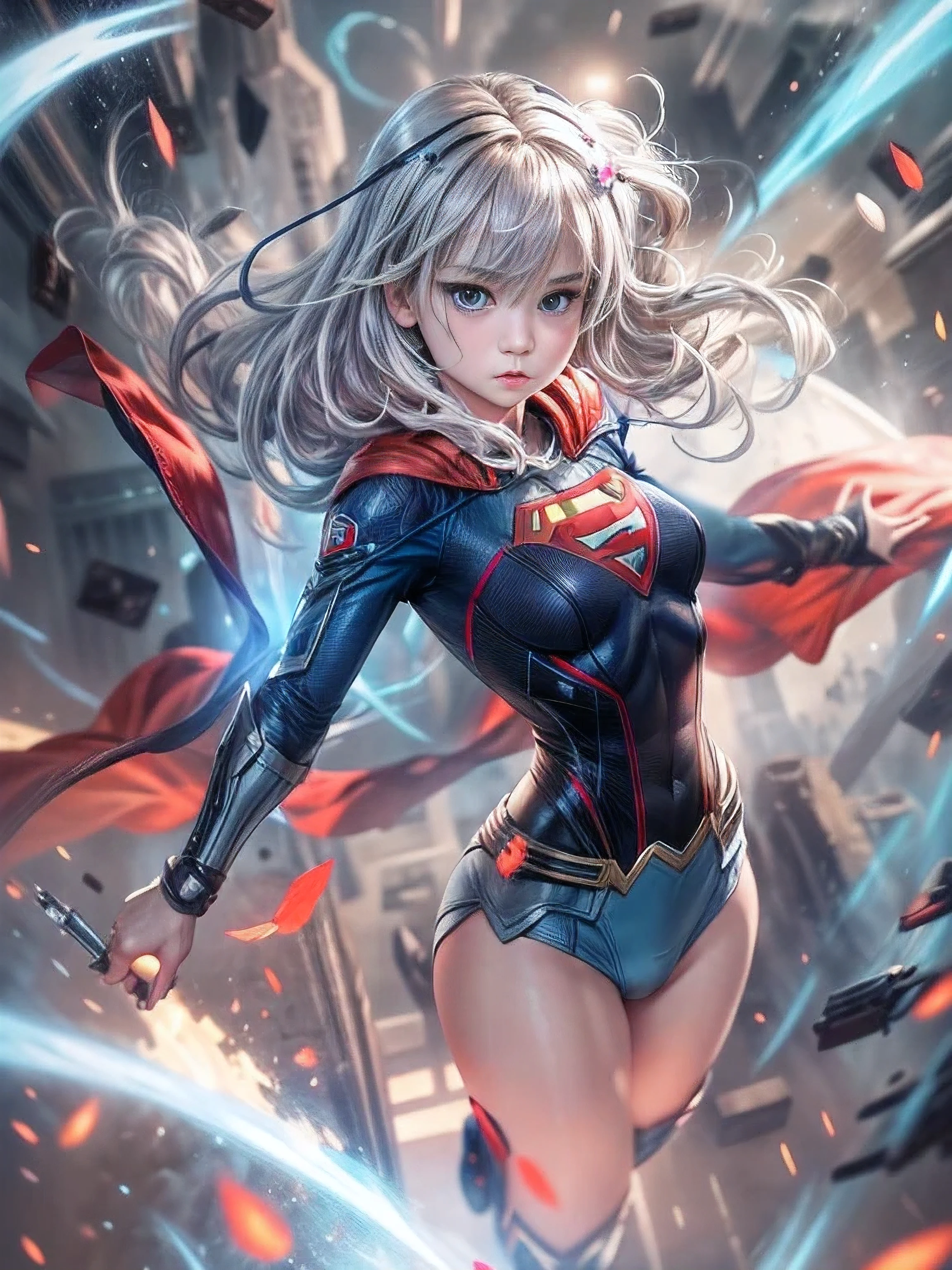 Supergirl, best quality, filme, Arte Oficial, areia, Advertising art of nature, Papel de parede do filme, Uniforme CG muito detalhado,Papel de parede 4k, detalhes intrincados, fundo branco, parte superior do corpo, Foco Facial, corpo inteiro, cheio,sexy,arte conceitual, fazendo arte, high resolution, (Realistic, Realistic: 1.2), rendering physically based, mechnical, reflexions, realismo, Cyberpunk, simetria, Front view, fechar para cima, Avatar ,olho ,simetria ,rosto, very sharp ,Realistic ,foco , Grant Mask Painting, luz do filme, mecha, (illustration: 1.1), fino, pele clara, rosto delicado, Manto do Rei, brilhar, knee tights, (longos cabelos loiros), olhos azuis, Ultra South Symbol Chest S, campo de batalha, cavaco, brilhar, espada