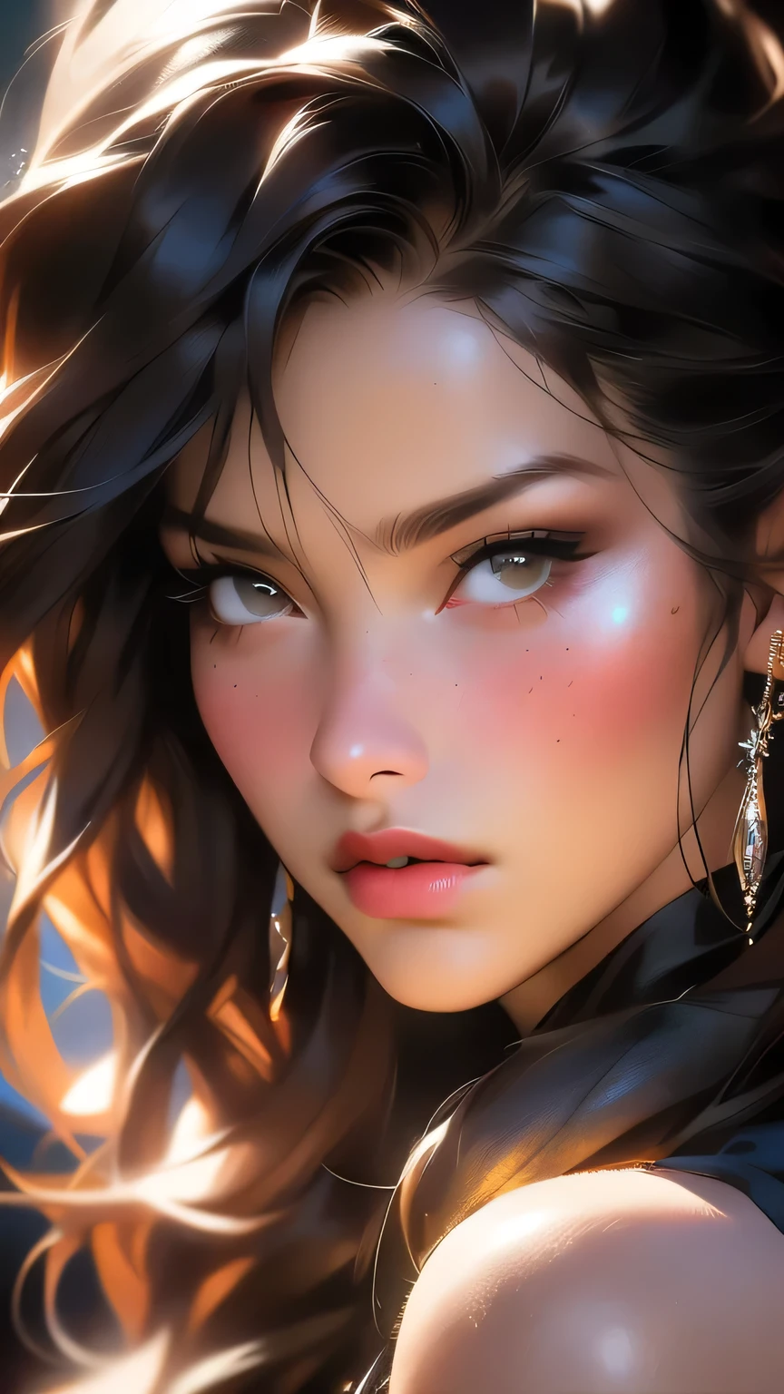 (((Face close-up)))､masterpiece, Beautiful German Girls, Brunette, Residential area, Cleavage, very detailed, Dramatic lighting, digital art trending on Artstation 8k HD high definition detailed realistic, detailed, Skin Texture, hyper detailed, realistic Skin Texture, Armature, Highest quality, 超High resolution, (Realistic:1.4), High resolution, detailed, RAW Photos, sharp, By Lee Jeffries Nikon d850 film stock photos 4 Kodak portra 400 camera f1.6 lens rich colors hyper realistic lifelike texture Dramatic lighting unrealengine trending on artstation cinestill 800, Transparent Bikini, (((Face close-up)))､Face close-up､black eye