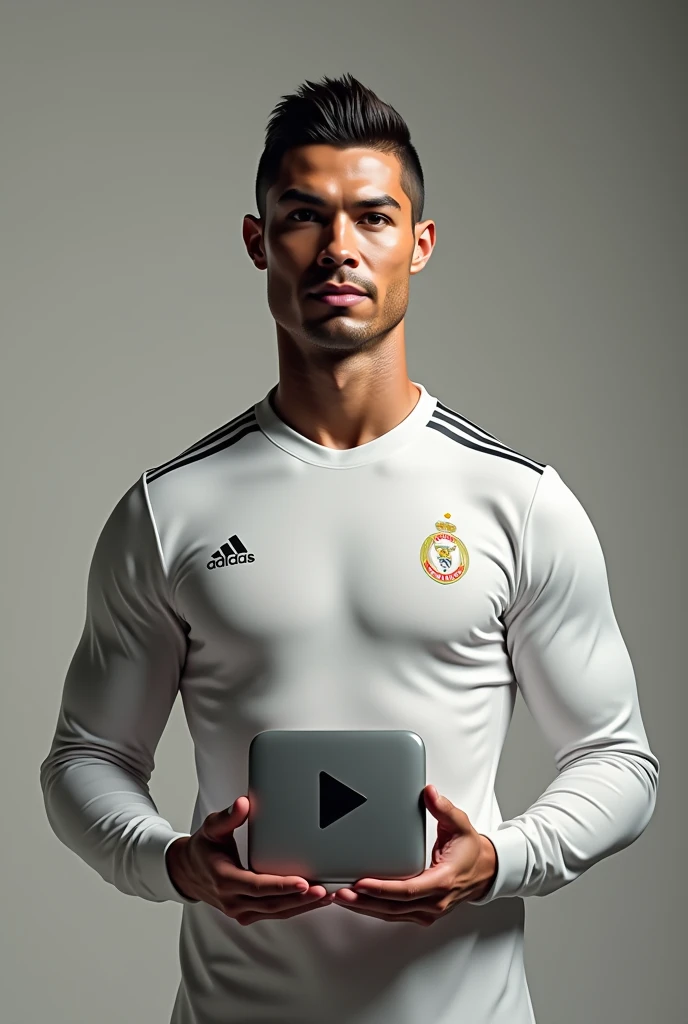 Ronaldo with silver play button