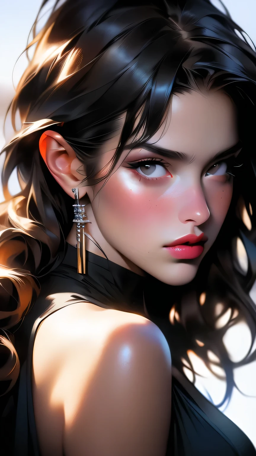 (((Upper body portrait)))、masterpiece, Beautiful German Girls, Brunette, Residential area, Cleavage, very detailed, Dramatic lighting, digital art trending on Artstation 8k HD high definition detailed realistic, detailed, Skin Texture, hyper detailed, realistic Skin Texture, Armature, Highest quality, 超High resolution, (Realistic:1.4), High resolution, detailed, RAW Photos, sharp, By Lee Jeffries Nikon d850 film stock photos 4 Kodak portra 400 camera f1.6 lens rich colors hyper realistic lifelike texture Dramatic lighting unrealengine trending on artstation cinestill 800, Transparent Bikini, (((Upper body portrait)))、Upper body portrait、black eye