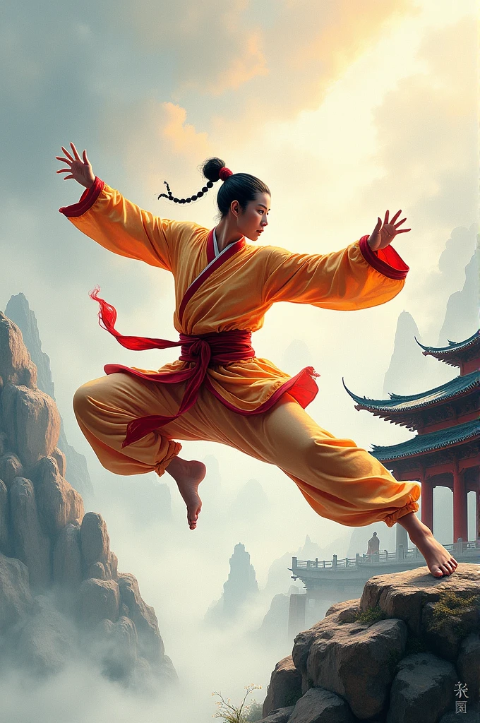 Wushu painting poses
