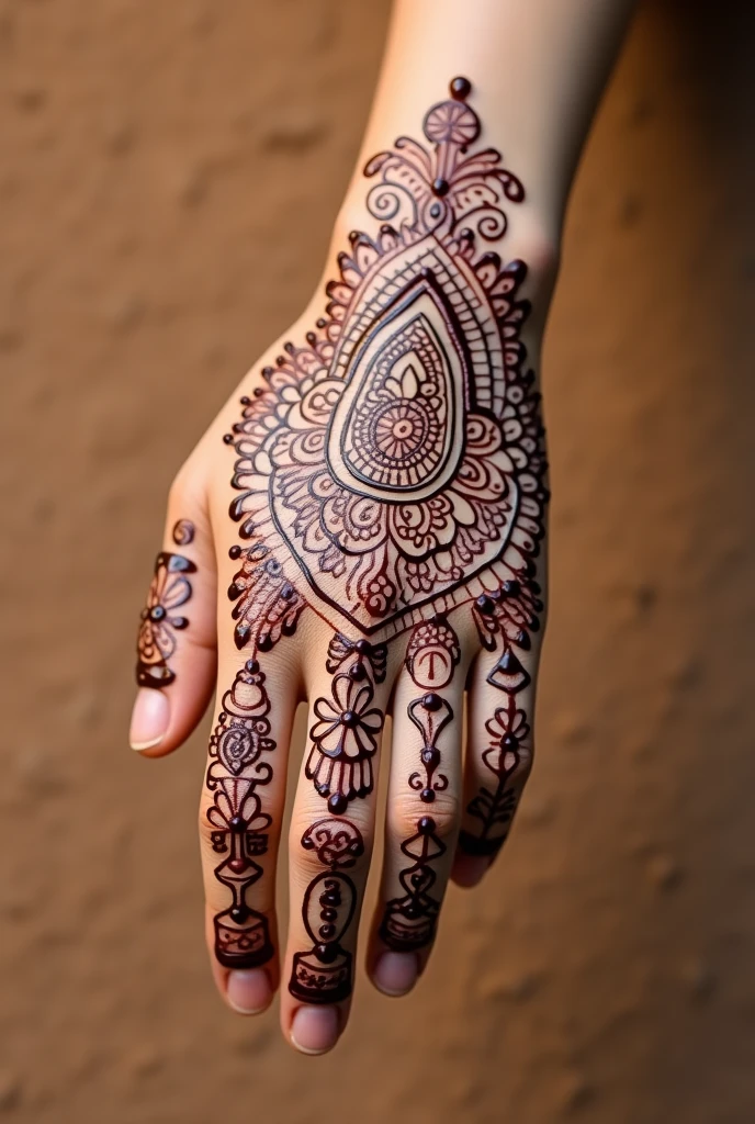 generate Rajasthani mehndi design on hand