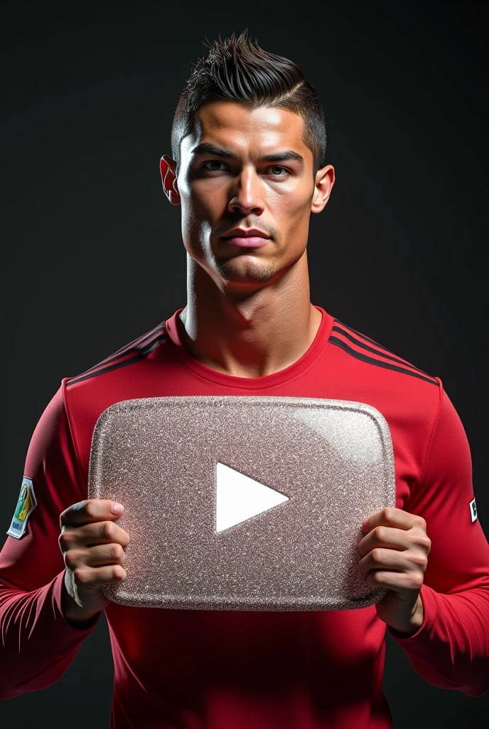 Ronaldo with diamond play button
