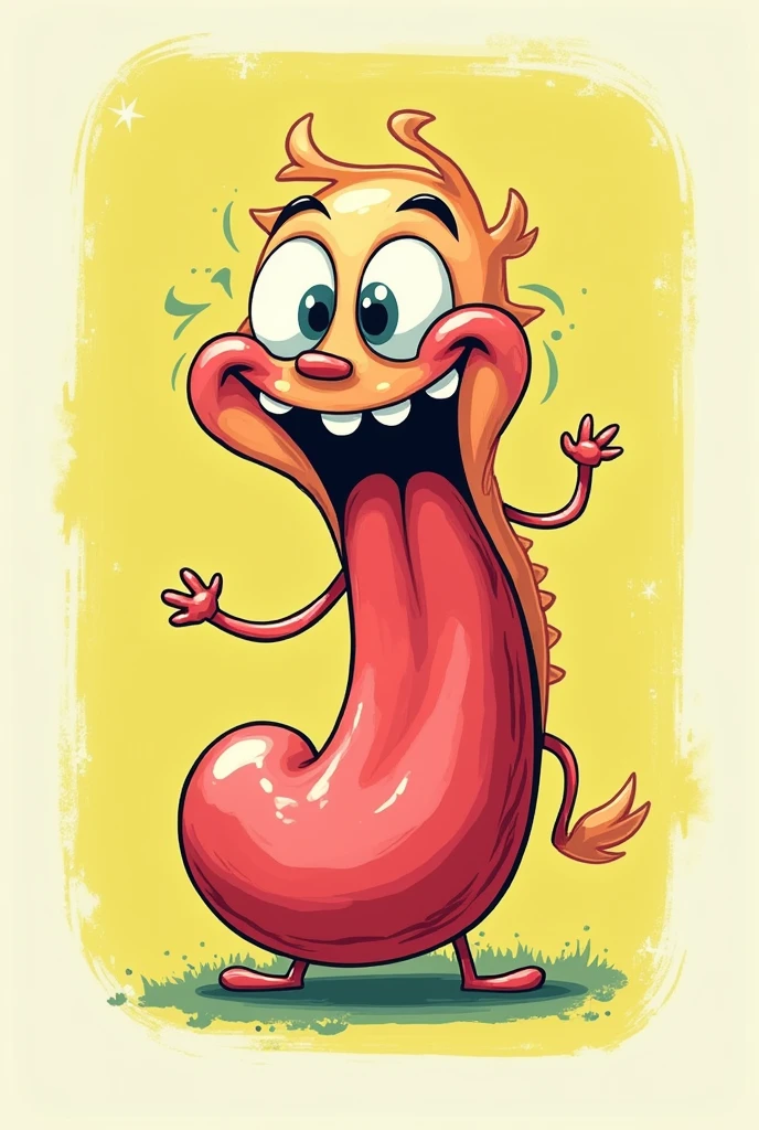 Kids style drawing of tounge