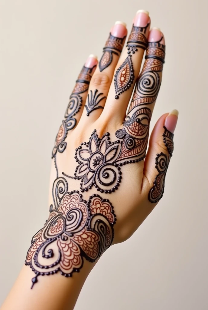 generate more Gol Tikki mehndi design on hand