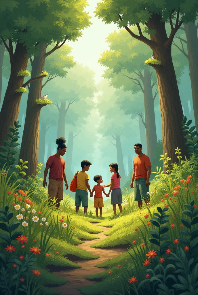 Help each other in difficult times and take care of the forest together to make it beautiful. This forest will become lively and abundant again, allowing wildlife to thrive.