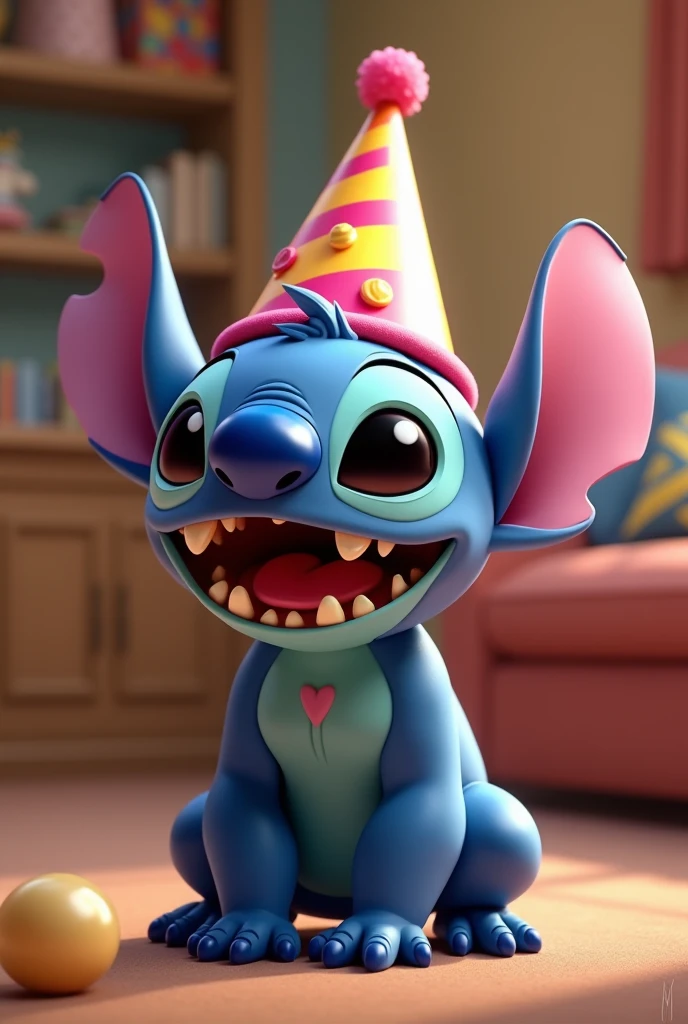 stitchi with birthday hat