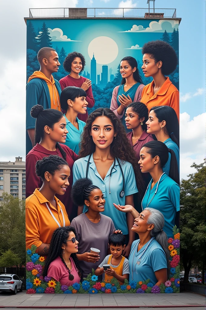 A wall with social work picture