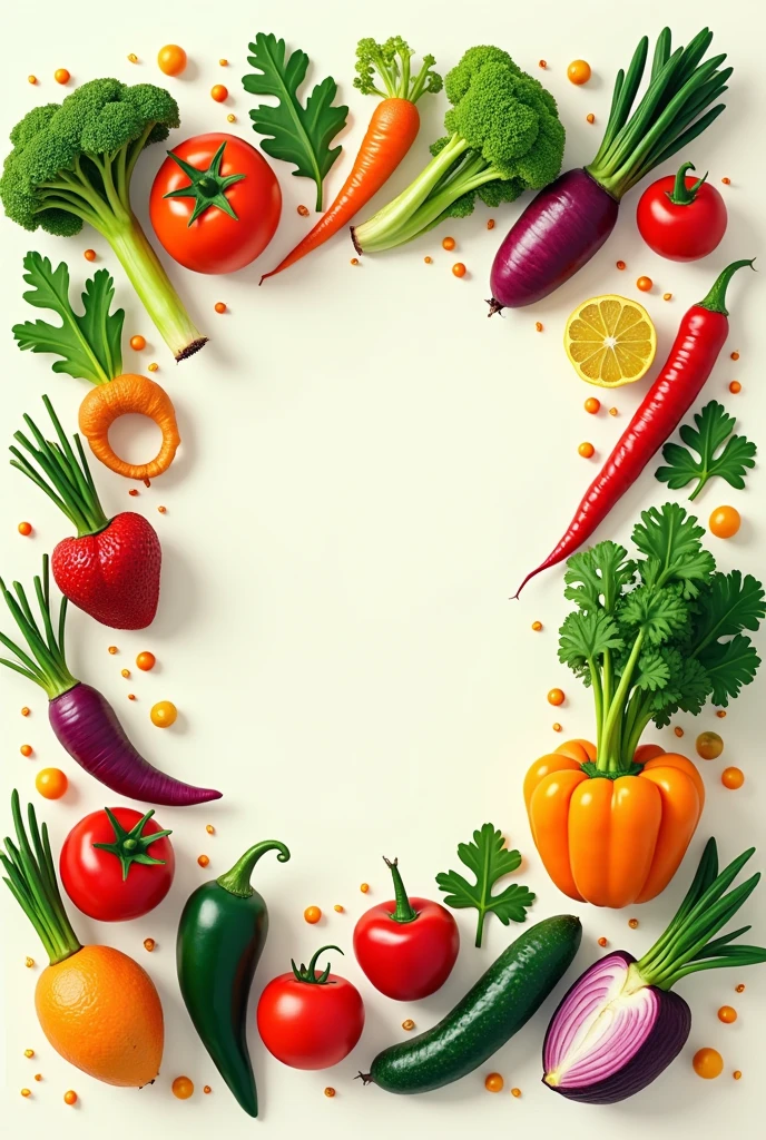 make a poster about local vegetable food along with an explanation in Indonesian with a simple design