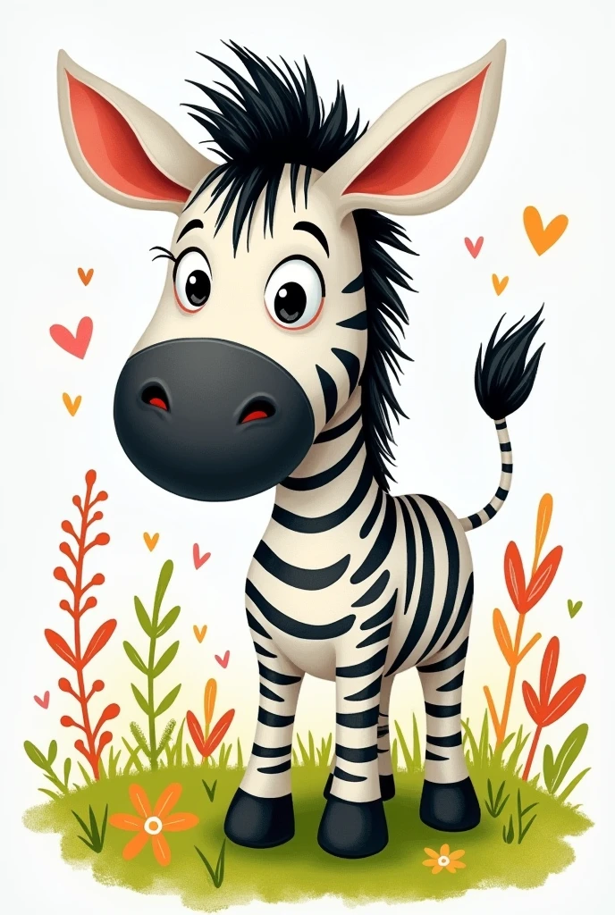 Kids style drawing of zebra