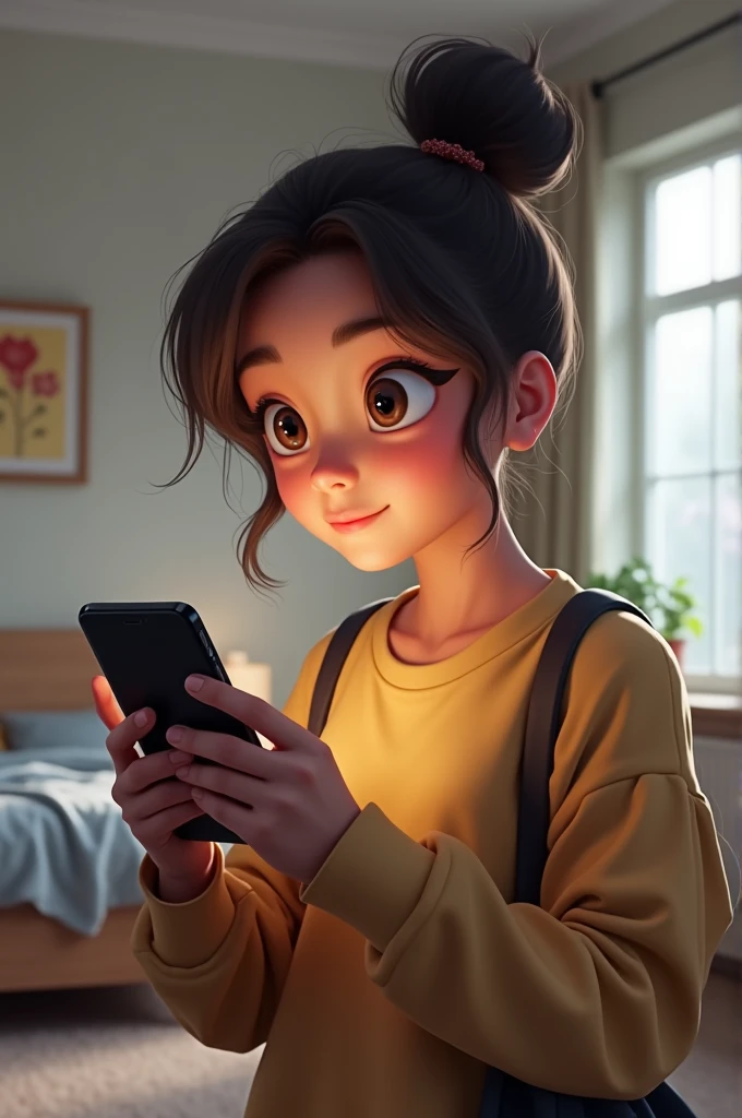 Generate  girl holding phone