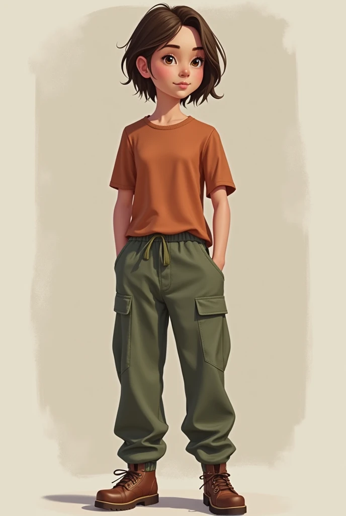 Nethmini: Hair: Short and brown, styled simply for practicality. Eyes: Brown, observant and thoughtful. Build: Slightly below average height for her age, with a slender frame. Attire: Often in practical clothing suitable for her activities, like comfortable dresses or pants and a top, along with sturdy shoes.
