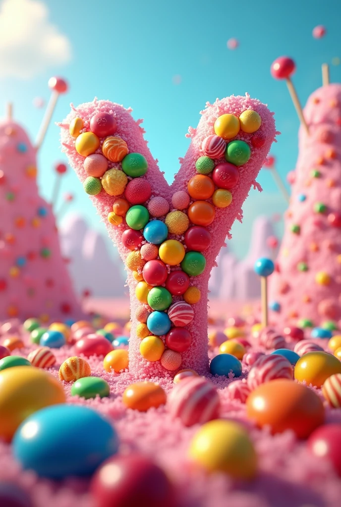 letter "y" , candies , fullcolor , mm's, em paisagem de candies