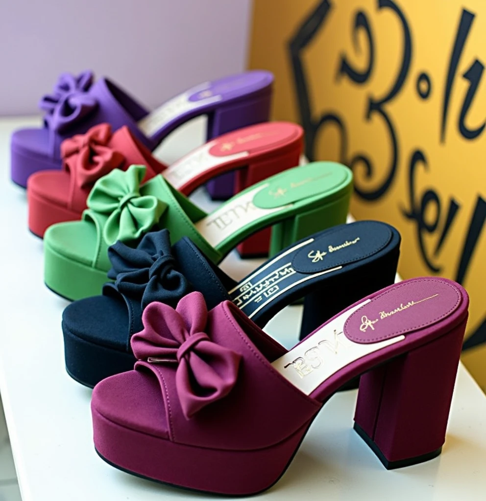 Create an image of a model wearing a short lilac dress with this shoes